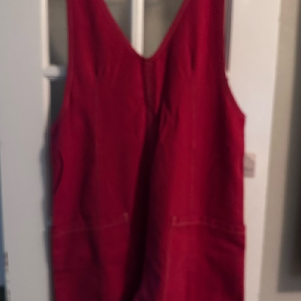 Free People Red High Roller Jumpsuit